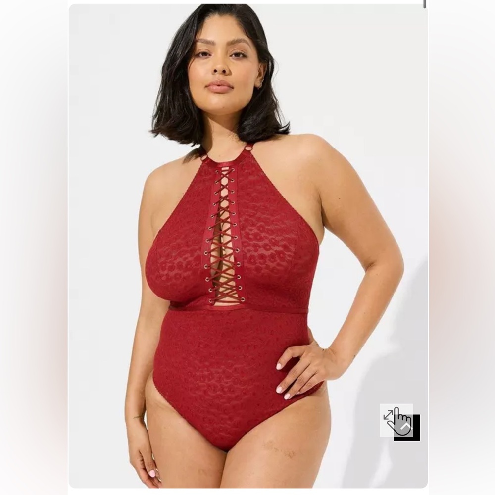 Torrid Animal Lace Up Halter Bodysuit